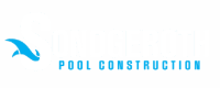 Sondgeroth Pools logo featuring a stylized blue dolphin with the words “Pool Construction” in bold blue text.
